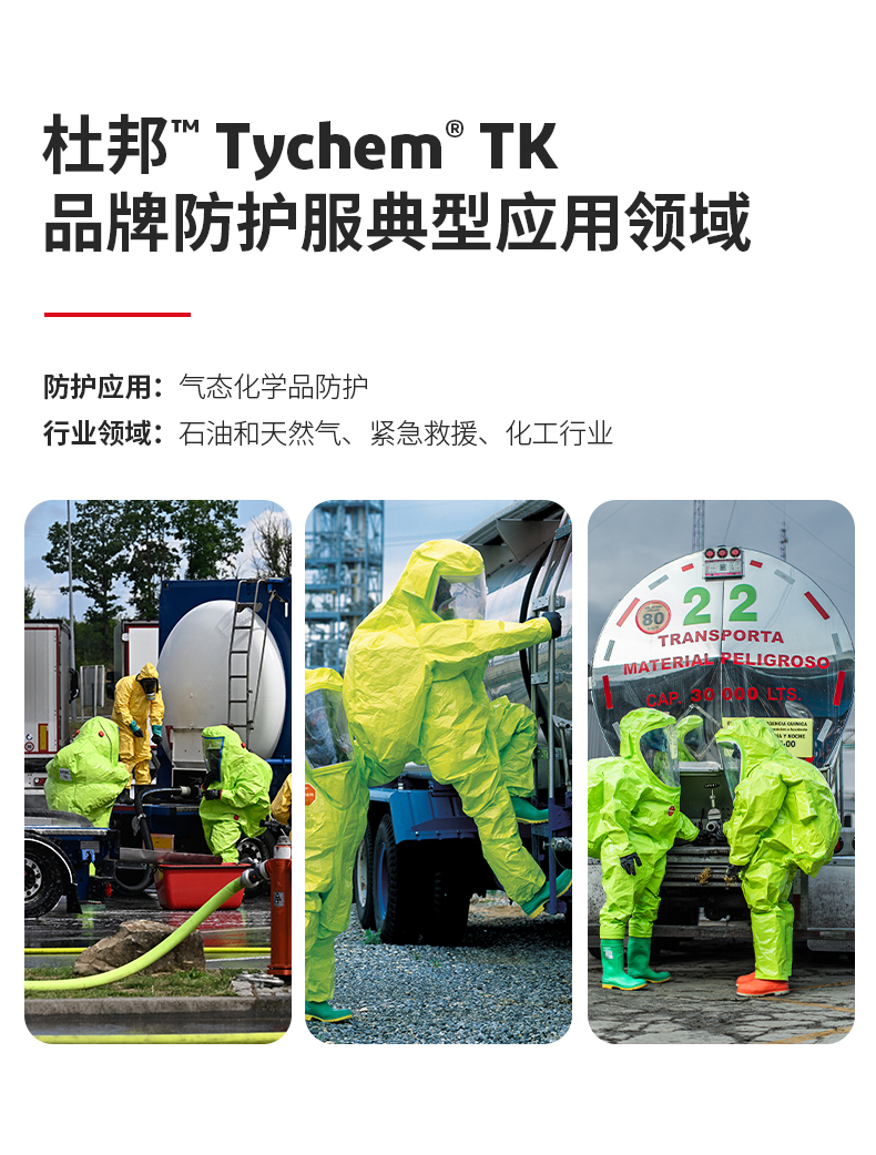 杜邦™ Tychem® 10000 TK128  化学防护服 配合呼吸器 连帽连体服 (TK128T LY)-M